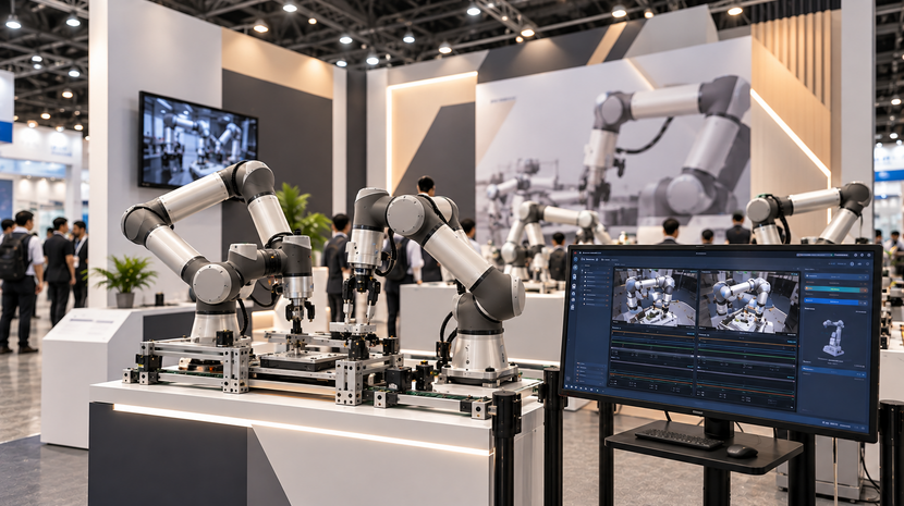  The existing website visual shows collaborative arms and a screen illustrating robotics applications.